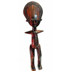 African Ghana Asante Ashanti Akua ba Fertility Doll Figure Wood Statue